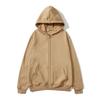 Unisex Solid Color Zip-Up Hooded Sweatshirt Cardigan
