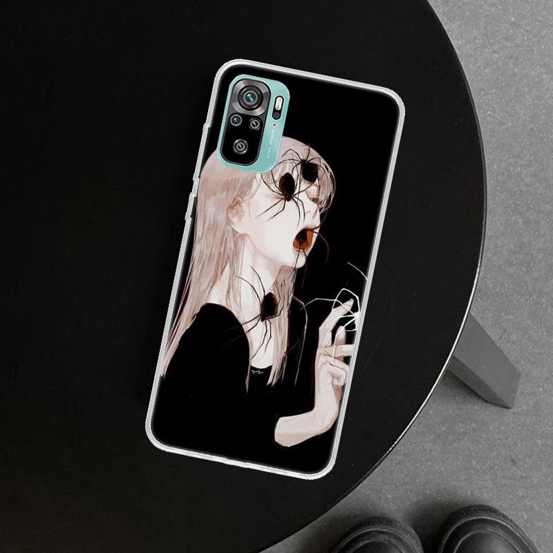 Japanese Horror Manga Style Phone Case Cover For Xiaomi Redmi Note 15 14 13 12 11 Pro Plus 14S 12S 11S 11T 11E 10S 10 Customized