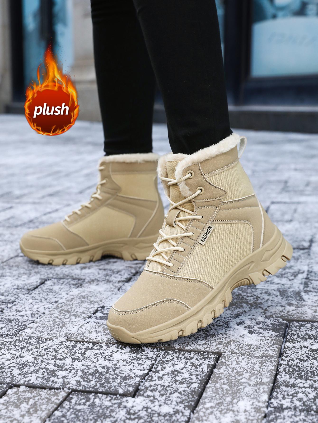 

Зимние зимние ботинки, женские лыжные ботинки, пушистые, с волосатой шнуровкой, на платформе до середины икры, на плоской подошве с белыми лыжными ботинками 40 жёлтый