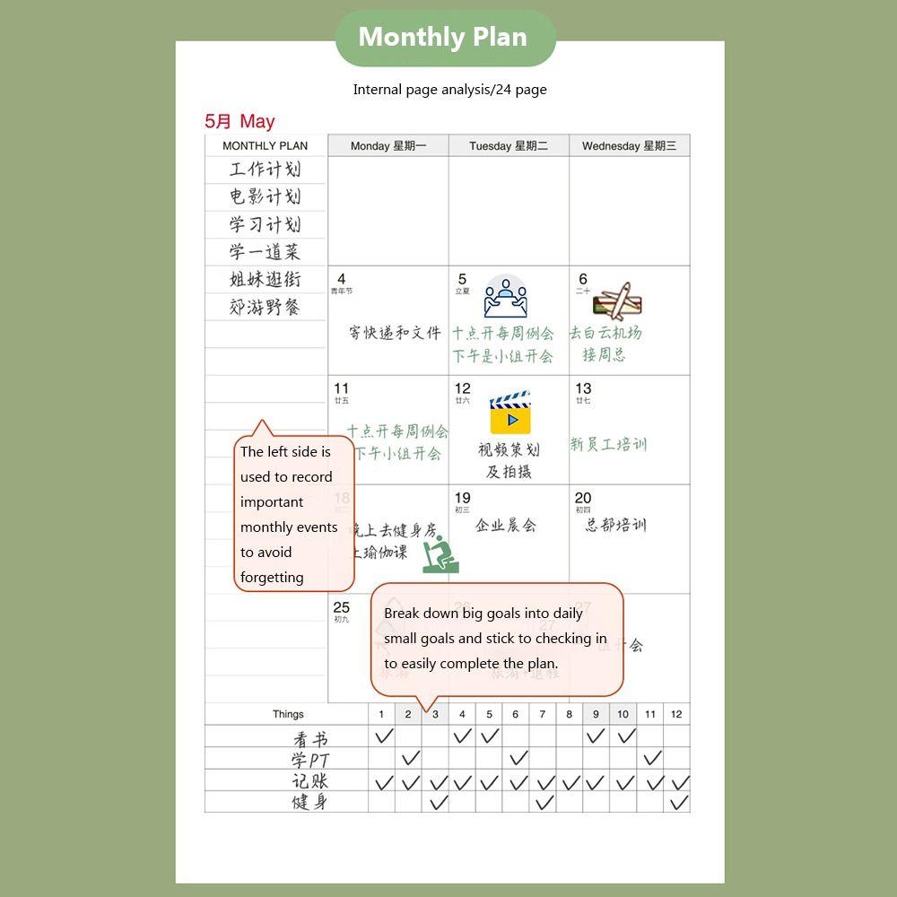 A4 A5 Planner Notebook 24 Sheets Agenda Planner Portable 2026 Schedules Notebook  Students