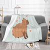 Capybara Cute Illustration-Nice Capybara Baby Green Low Price New Print Novelty Fashion Soft Warm Blanket Cartoon Capybara