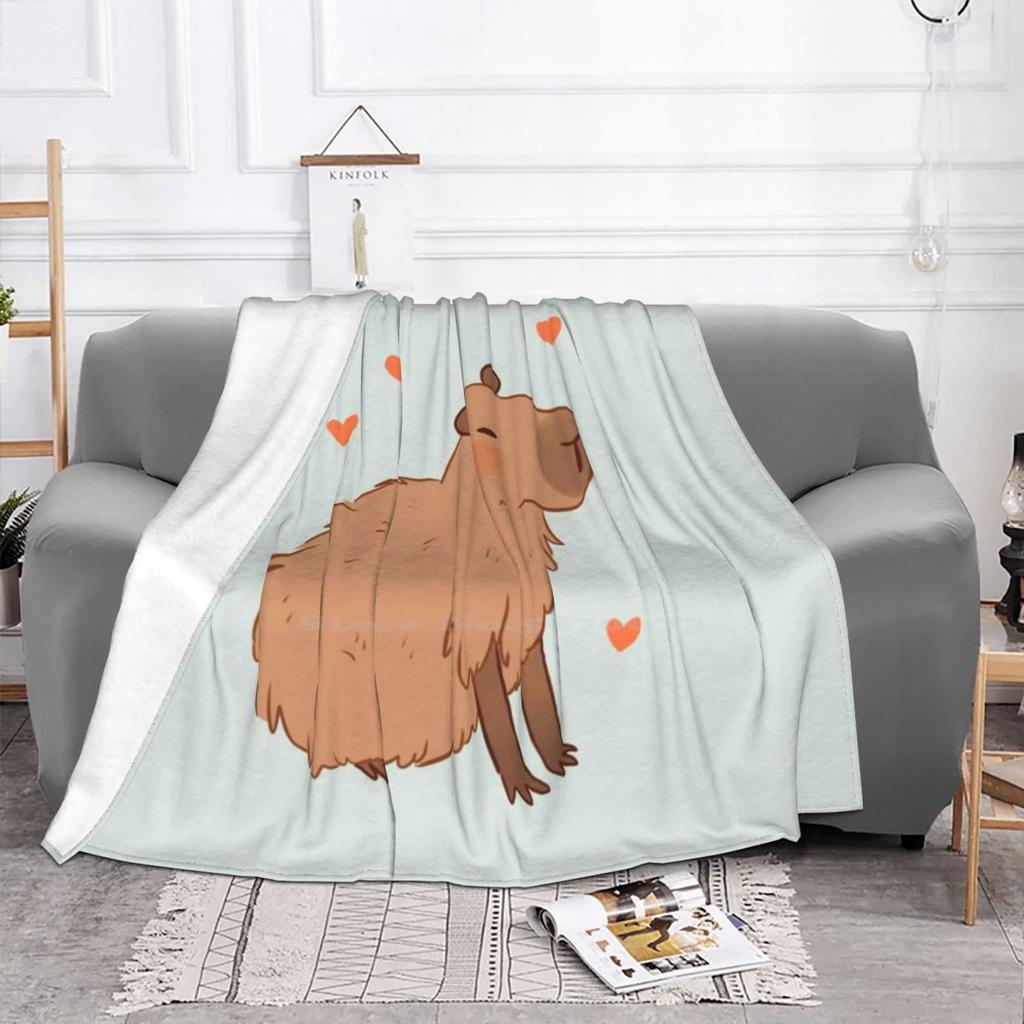 Capybara Cute Illustration-Nice Capybara Baby Green Low Price New Print Novelty Fashion Soft Warm Blanket Cartoon Capybara