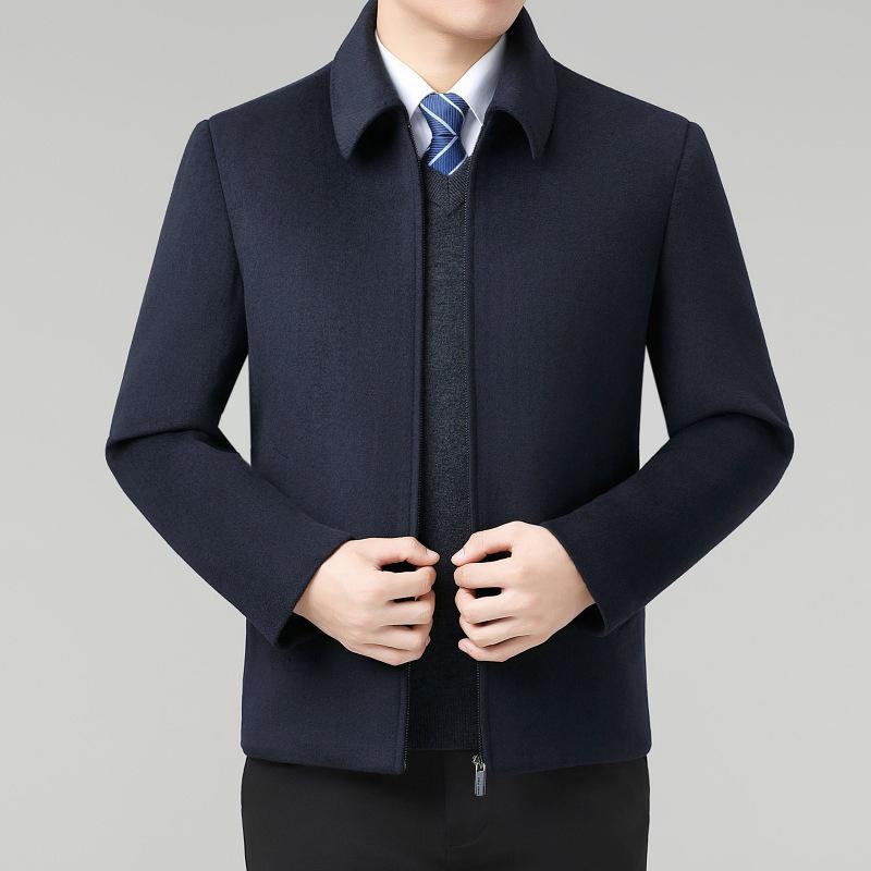 

Brand Men s High-Quality Woolen Coat - Medium-Long, Stand Collar, Casual Business Style for Autumn and Winter 190