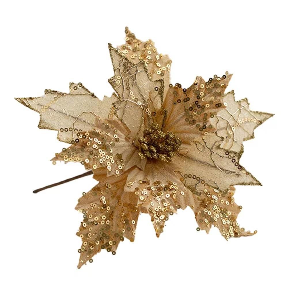 Tulle And Luxurious Velvet Faux Flower Christmas Arrangement For Stylish Holiday Decorations