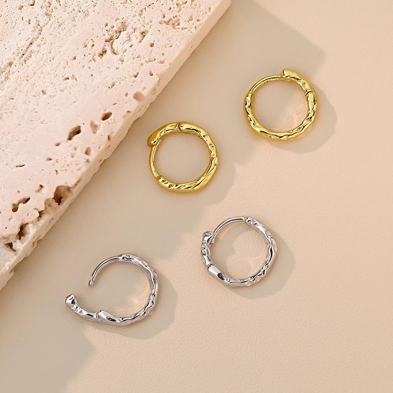 Boucles d'Oreilles Créoles en Argent 925 pour Femmes Élégantes Minimalistes Cercle Rond Pendantes Bijoux Cadeaux de Fête Mariage