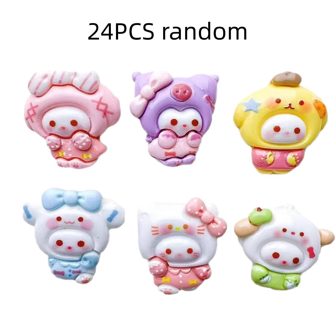 

24/120PCS Cartoon chubby DIY cream glue resin accessories, handmade phone cases, hair clips, headband accessories