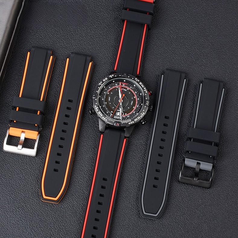 Silicone wristband For Timex E-tide Compass T2n720 T2n721 Tw2t76300 Tw2t76500 T45601 Rubber Men Watchband Sports Strap free tool