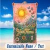 Butterfly Theme Beach Towel Personalized Custom Name & Text Soft Quick Dry Beach Towel for Swimming Travel