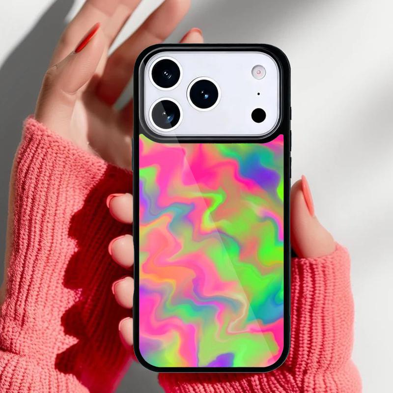 Neon Marble Art Phone Case for iPhone 17 Air 16e 15 14 13 Pro Max Back Cover for 12 11 Pro Coque