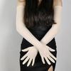 Hot Sexy Lace Long Gloves 55CM Summer Cycling Driving Sun Glove Thin Stretch Mesh Transparent Arm Sleeve Mitten Women