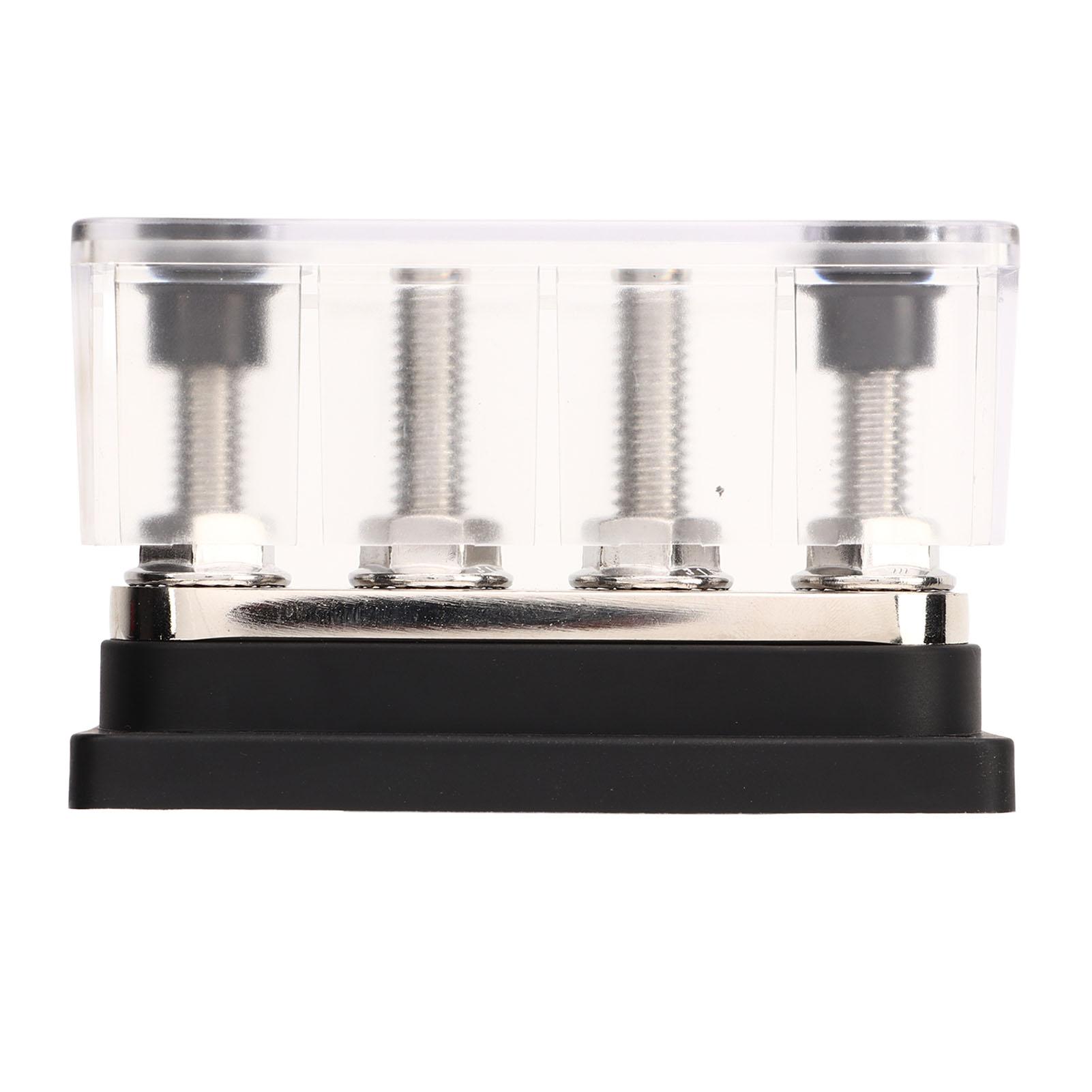 

4 Post Power Distribution Block 3 8inch M10 Studs Battery Bus Bar with Cover DC12V to 48V 300A for Cars Boats RVs Black Black чёрный