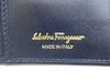 Authentic Salvatore Ferragamo Gancini Navy Blue Leather Gold H/W Flap Long Wallet #b230  Open box