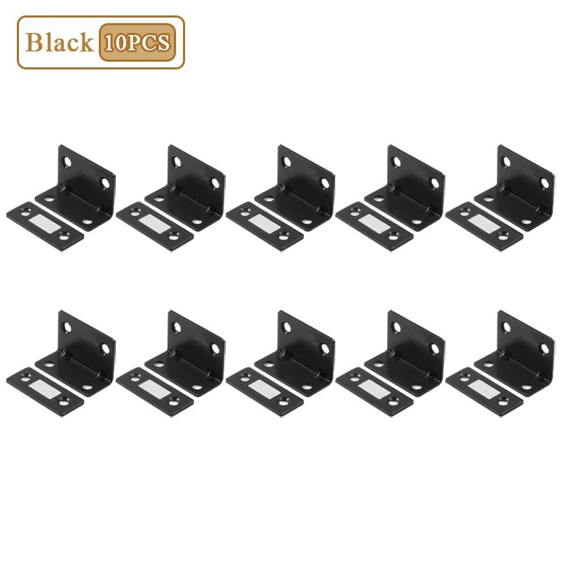 1-20PCS L Shape No Drill Magnetic Sliding Door Catch Strong Invisible Cabinet Magnet for Wardrobe Closet Pull Push Lock