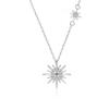Tezzc Moissanite Lab Diamond Pendant Necklace for Women Men 925 Sterling Silver Sun Flower Party Fine Jewelry Wholesale
