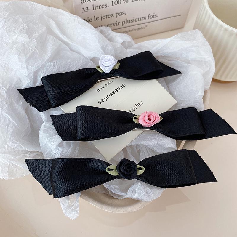 

Pink Camellia Ribbon Bow Hair Clip for Girls бежевий/вершковий