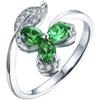 High-end Grandmother's Lucky Three Green Leaf Ring, Light Luxury, Simple, Versatile, Fashionable Open Ring for Women