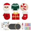 Conjunto de Porta-Copos de Bordado de Natal DIY Feito à Mão (6 peças) – Kit de Artesanato Festivo