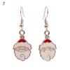 1 Pair Christmas Earrings Santa Claus Wreath Accessory Deer Socks Dangle Earrings for Christmas
