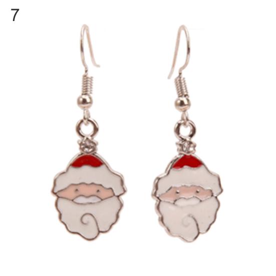 1 Pair Christmas Earrings Santa Claus Wreath Accessory Deer Socks Dangle Earrings for Christmas