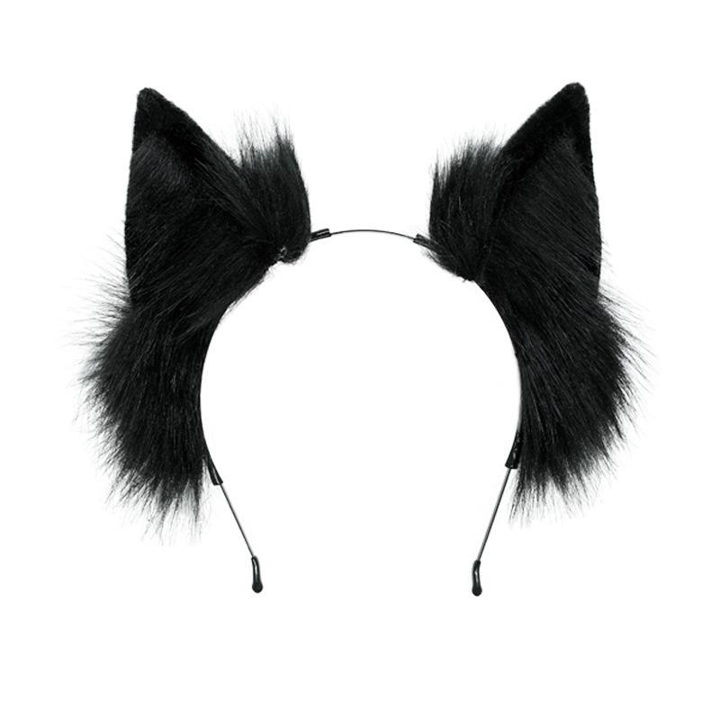 Un accessoire d'oreille d'animal simulé, une robe de fête mignonne de bande dessinée, un couvre-chef fait main, un serre-tête en peluche oreilles de chat pour femme.