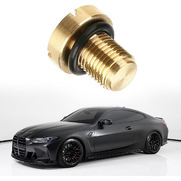 Radiator Coolant Expansion Tank Bleeder Screw with Rubber O-Ring, Coolant Air Bleeder Screw Replacement OEM 17111712788 Brass Radiator Drain Plug