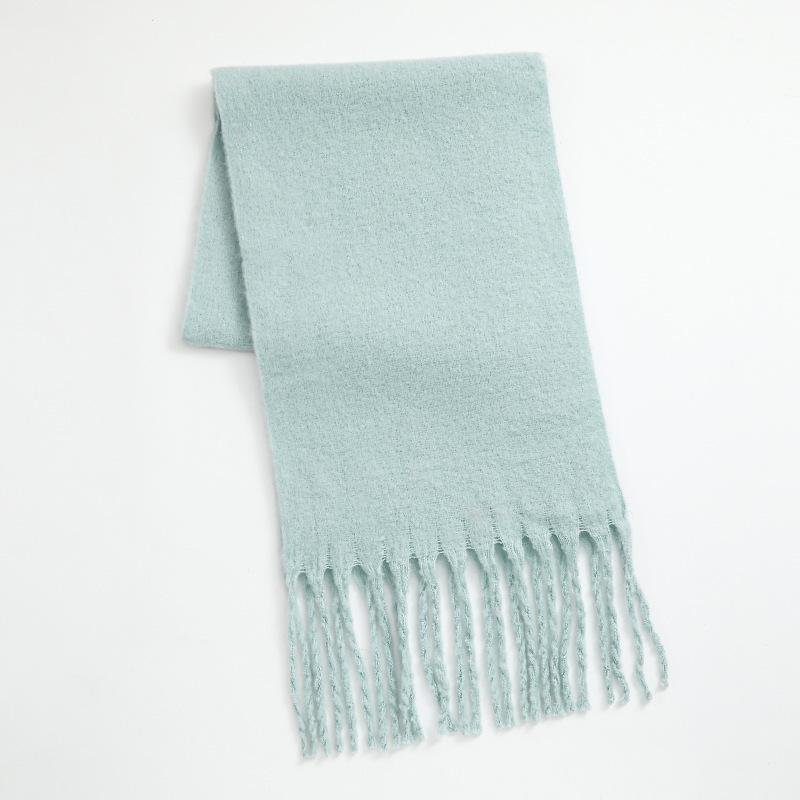 Imitation Cashmere Scarf Soft and Waxy Thickened Men's Thick Tassel Woolen Scarf Women's Winter Solid Color Autumn and Winter Scarf