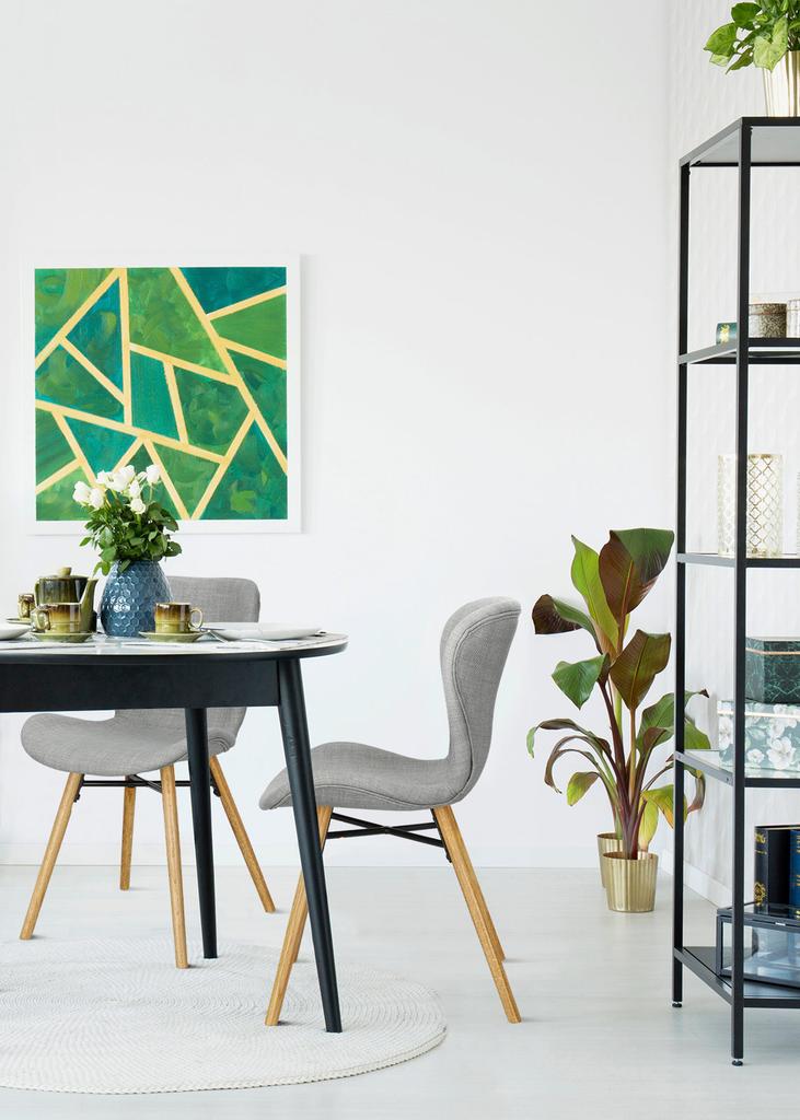 Batilda UPHOLSTERED CHAIR, light gray, WOODEN LEGS