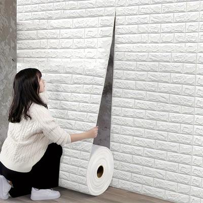 Modern Husdekoration 3D PVC Väggdekaler Papper Tegel Sten Tapet DIY Rustik Effekt Självhäftande Heminredning