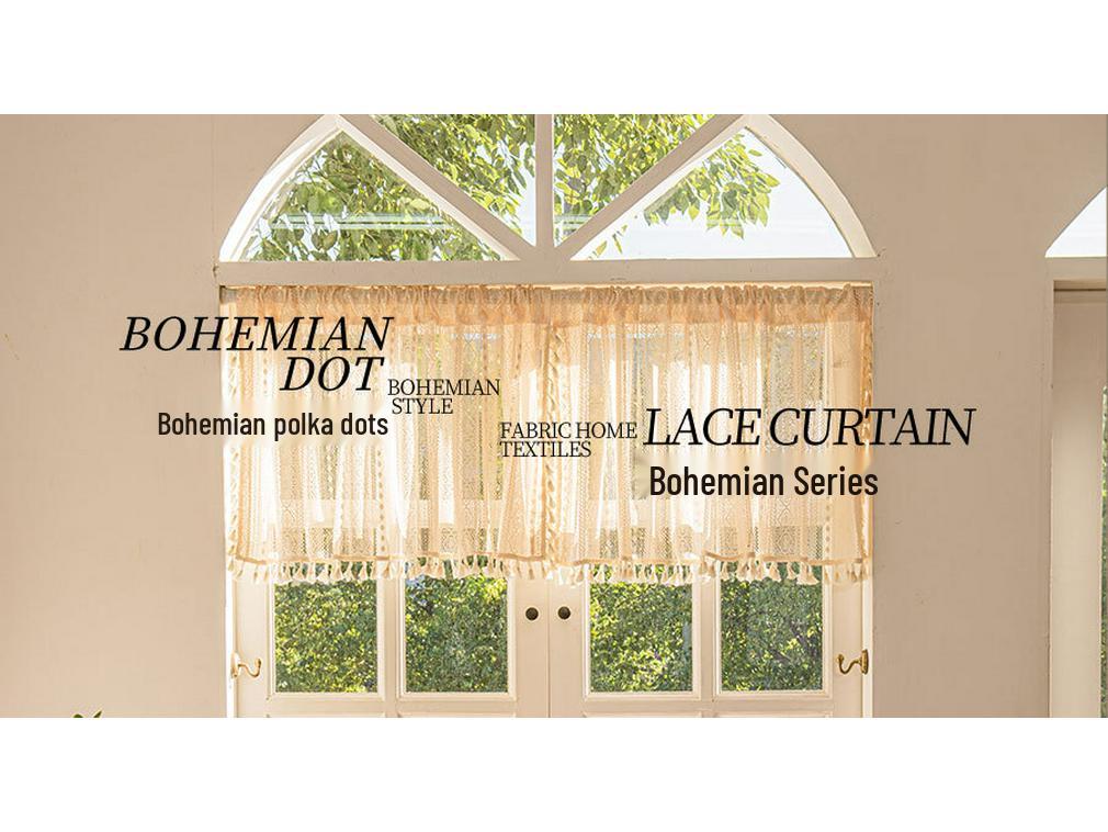 Bohemian Woven Lace Kitchen Curtain (Short Coffee Curtain)