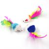 Cat Toys, Plush Little Mice, Seven-color Feathers, Cat Toys, Plush Sound-making Big Mice, Cat Self-entertainment Toys