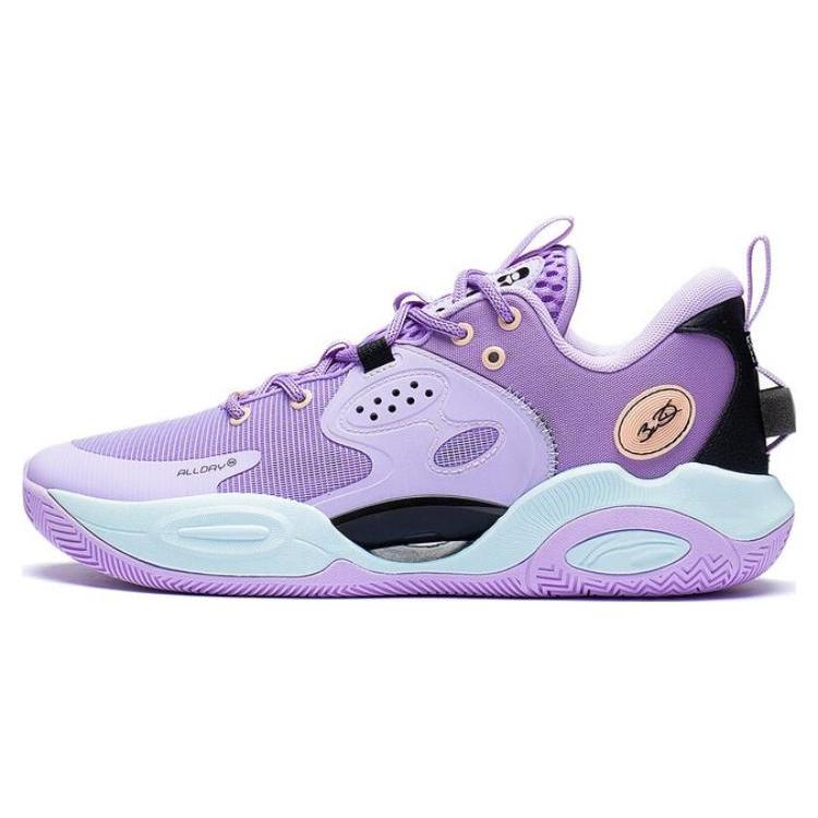 

Li Ning Wade All Day 7 Abrasion Resistant Breathable Low top Basketball Shoes Men s Purple Black ABAT033-3 45