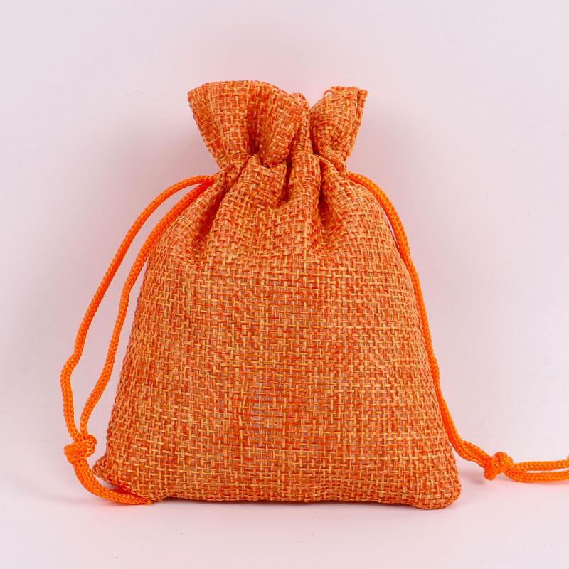 Drawstring Linen Jewelry Gift Bag - Composite Linen Storage Bag Available