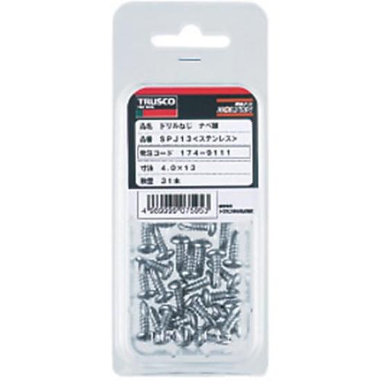 TRUSCO Stainless Steel Pan Head Drill Screws for Sheet X Pack of SPJA10 Metal, M3.5 10, 40,