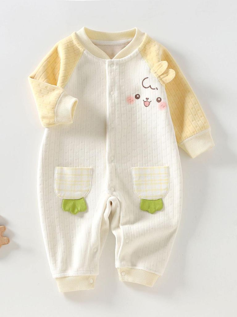 Comfortable Fleece Baby Jumpsuit - Warm Infant & Toddler Base Layer for Autumn/Winter