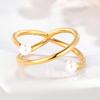 Artistic Sense, Gentle Curve, Personalized Fashion Pearl, The Same Style, Open Ring with Excellent Design and Texture