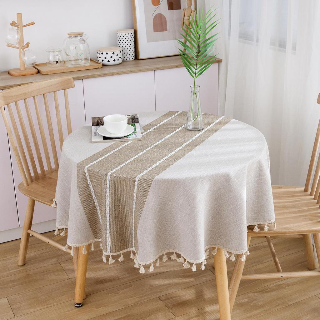 Japanese Cotton Linen Tablecloth - Fresh, Artistic, Round & Rectangular Options