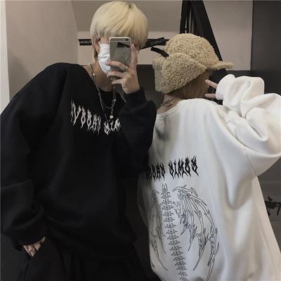 Bahar streetwear siyah üstleri kızlar beyaz gotik büyük boy kapşonlu streetwear bayan hip-hop serin çift yüksek sokak tişörtü