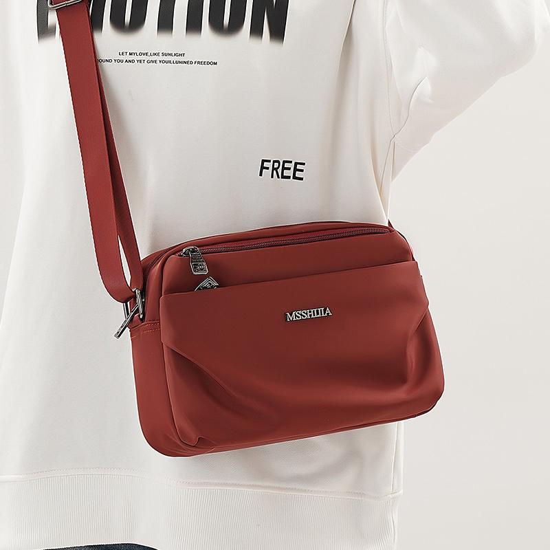 Waterproof Nylon  Crossbody Bag Casual Versatile Single Oulder Travel Bag for Women Soft Handle Zipper Closure Handbags