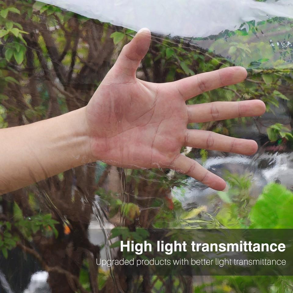 Clear Vinyl Tarp Waterproof PVC Tarpaulin, Transparent Poly Cover for Outdoor, Awning, Canopy, Patio Enclosure