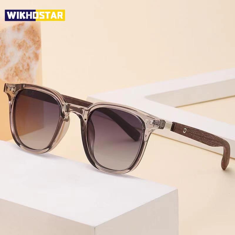 Trendy Retro Wood Grain Sunglasses for Women and Men New Square Frame Sun Glasses UV Protection Cycling Eyewear Outdoor Street