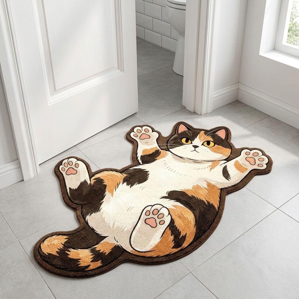Anti-fouling Cat-Shaped Area Rug Non-Slip Cartoon Carpet Cute Home Decor Carpet Living Rooms