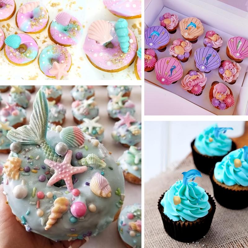 4 Sets Ocean Theme Silicone mold,Seaweed,Fish,Crab,Coral,Conch,Shell Shape Silicone Mold,DIY Hand Tools,Resin Casting Molds