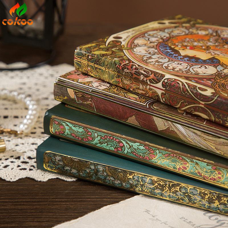 B6 Vintage European-Style Relief Notebook Three-Dimensional Hot-Stamped, Full Color Art, Ideal for Journaling and Gifting