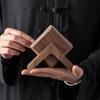 6Pcs Wooden Coaster Set with Holder Square Wood Coasters for Drinks Tea Coffee Cup Mats Mug Coaster Placemats Table Accessories