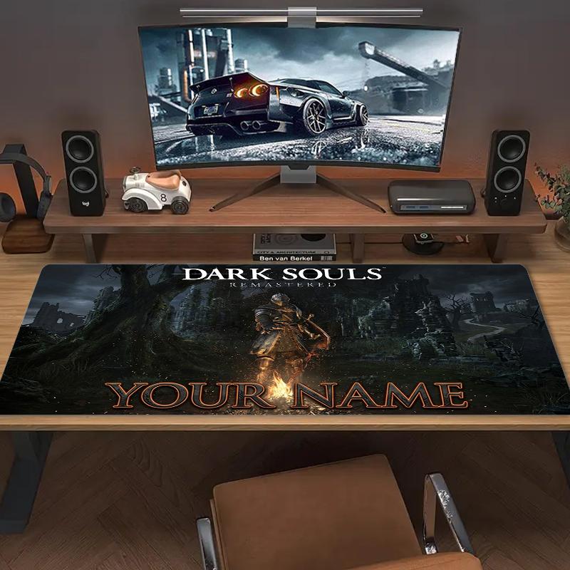 Custom Name Dark Souls Mouse Pad Large Gaming Table Cushion Non-slip Laptop Tablet Big Mousepad XXL Mat Mini PC Playmat With Lock edge_XIA