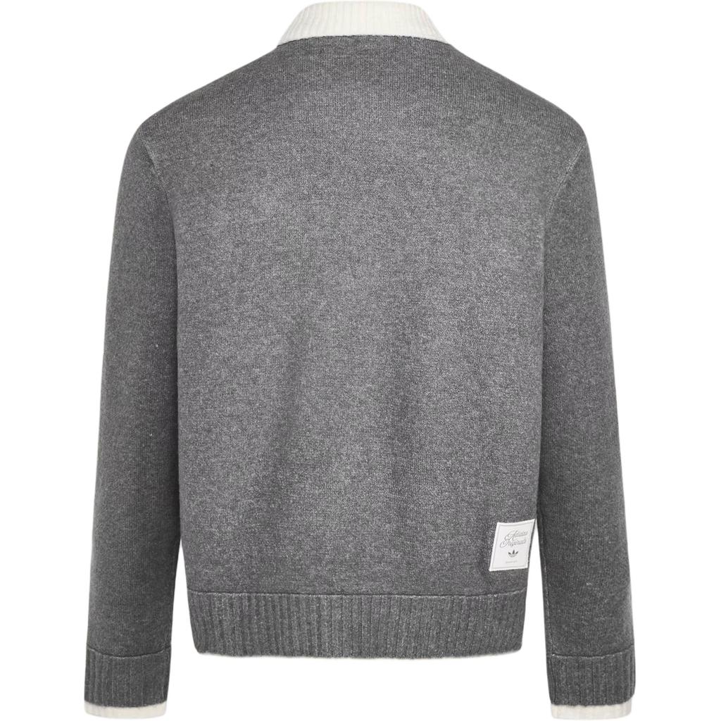 adidas Originals Solid Color Polo Neck Long Sleeve Sweater Men Sweater KS2907