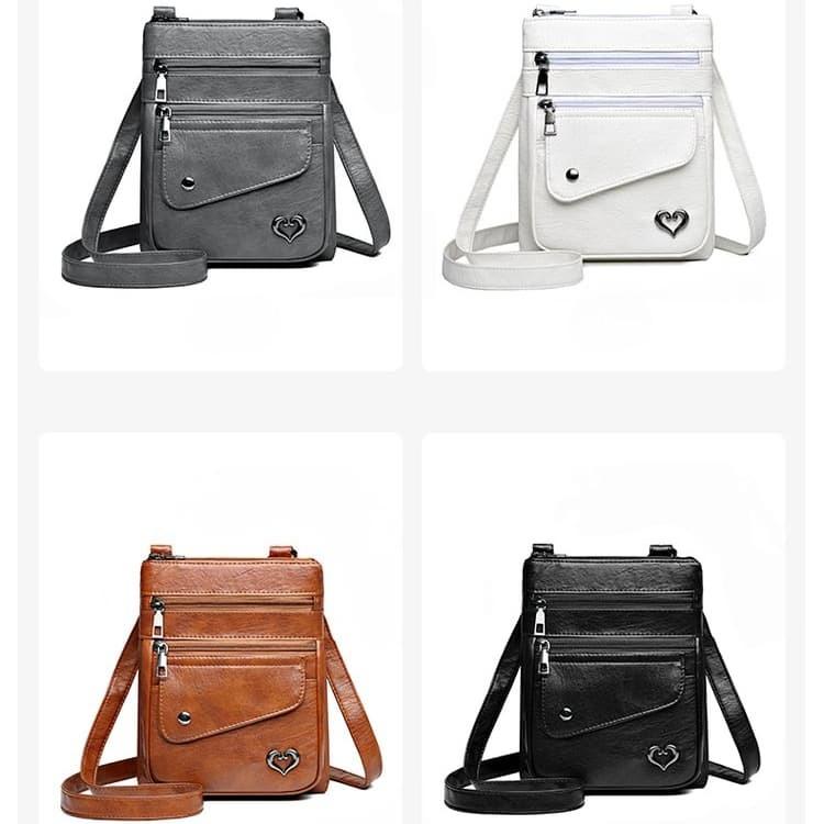 Damen weiche Lederschulter-Crossbody-Tasche Münzbörse