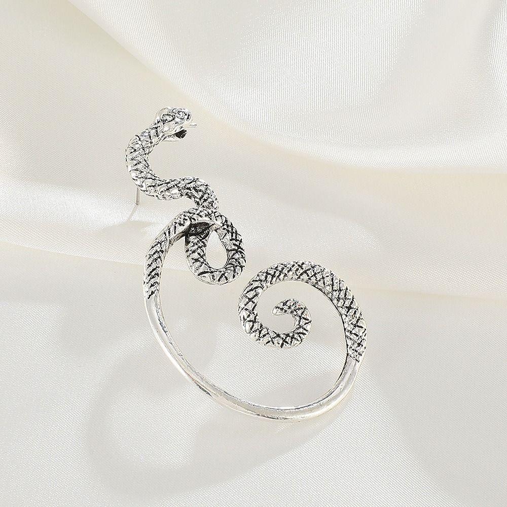 No Piercing Ear Clip Snake Ear Cuffs Sliver Exaggerated Earrings Vintage Snake Ear Clip  Boys
