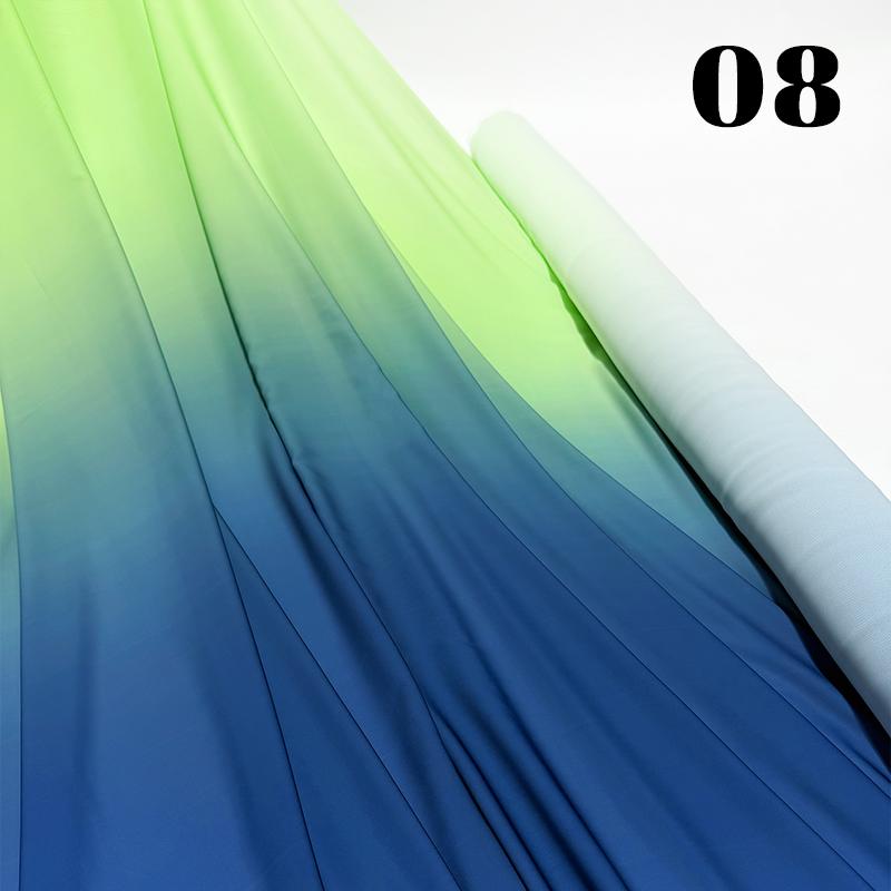 50cm Chiffon Gradient Fabric Hanfu Ancient Style Rainbow Gradient Fabric Stage Costume Design Skirt Dress DIY Sewing Material