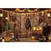 Tela de Fondo para Granero de Caballos del Oeste de Texas – Decoración Rústica para Fiestas y Fondo para Fotos-Tapiz
